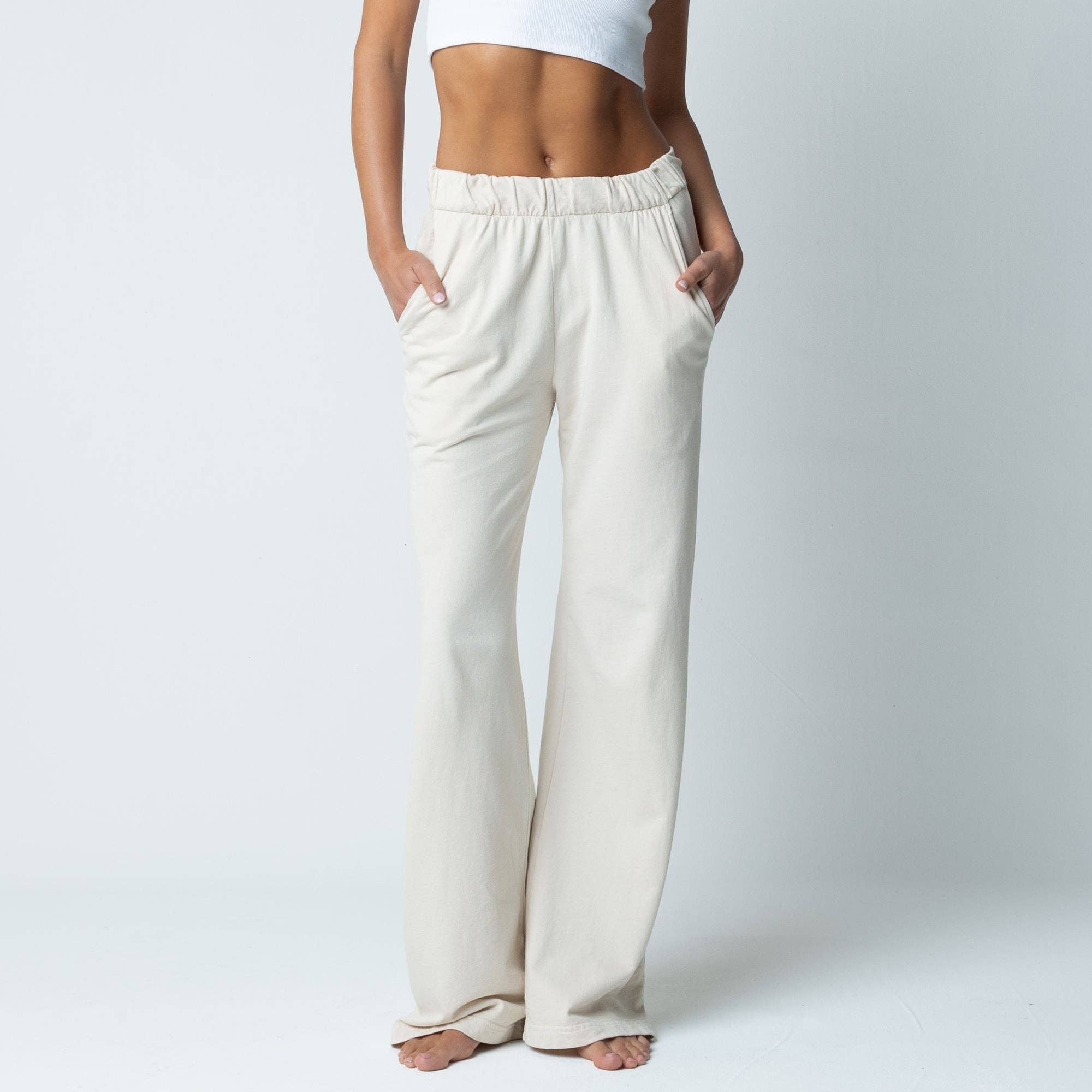 Womens French Terry Lounge Pant (Bone, Black, Grey)