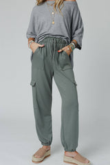 Easy Mornings Cinched Pants (Light Olive)