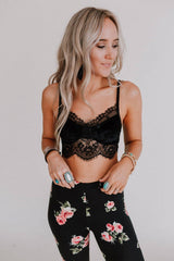 Jessa Velvet and Lace Bralette (Black)